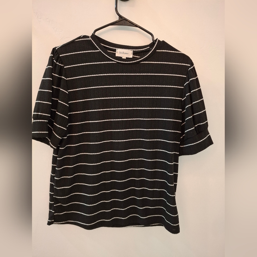 Black and White Striped Top